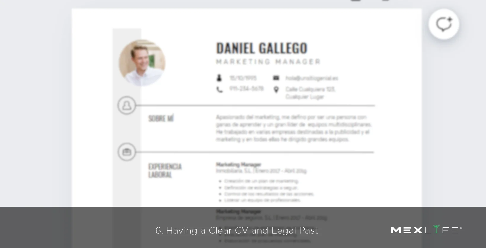 Maintaining a clear CV and legal history