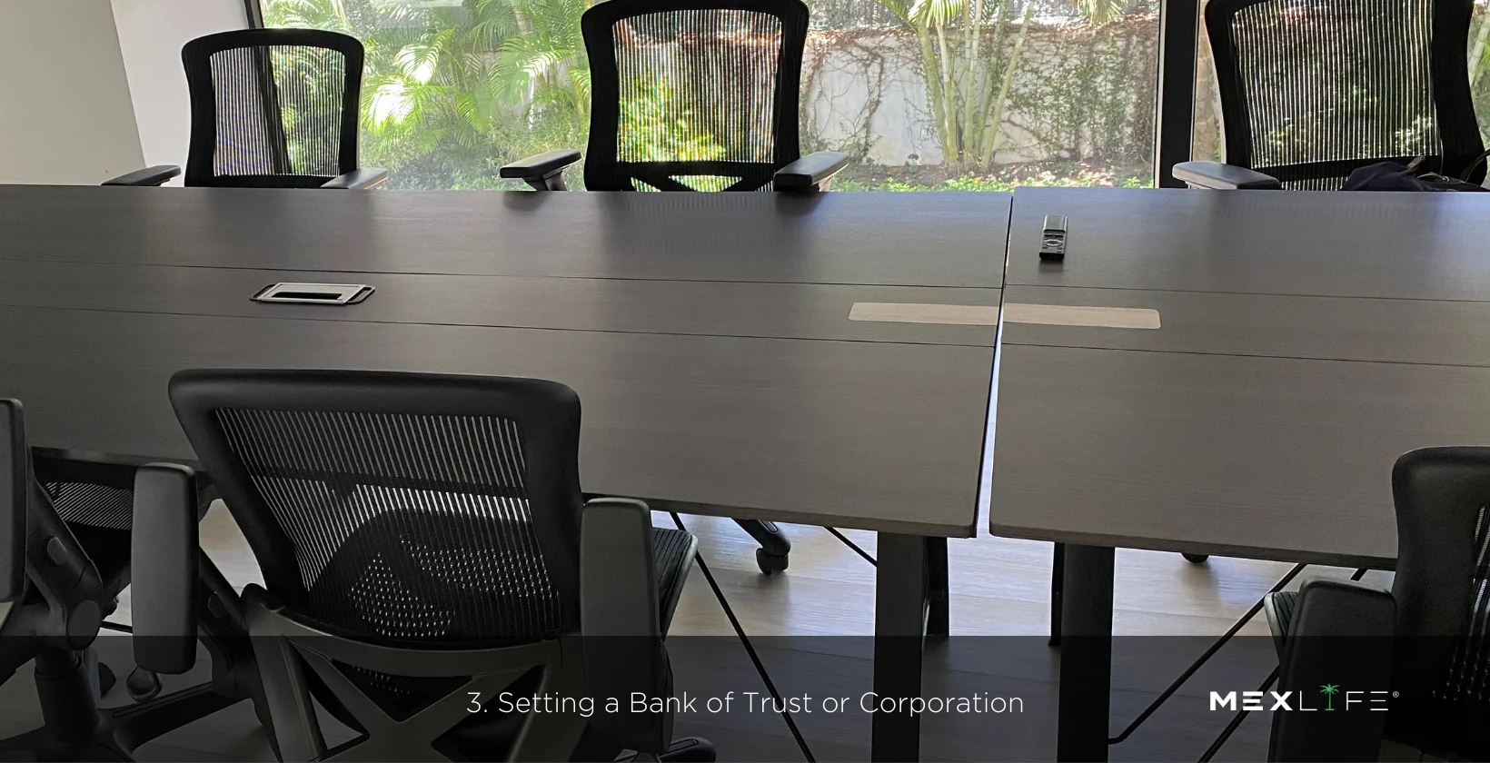 Setting up a bank trust or corporation